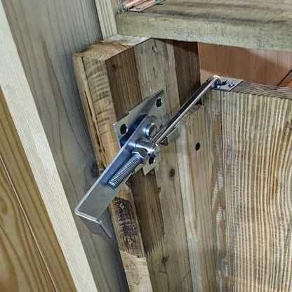 Zinc Barn Door Jamb Latch with Hook 7" Cam Latch Sliding Door, Keeping Doors Tight, Adjustable Latch Length, National Hardware Cam Action Jamb Latch