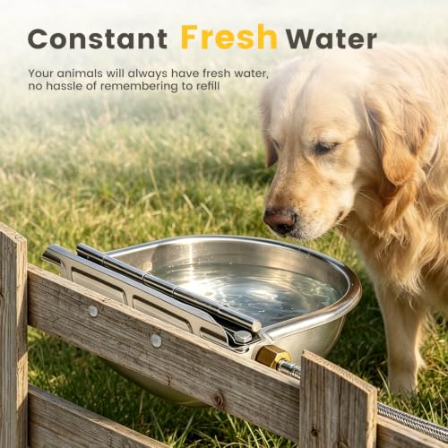 Automatic Dog Water Bowl Dispenser 304 Stainless Steel Dog Waterer - color: Standard without Drain Plug