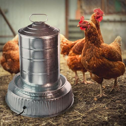 Farm Innovators 125 Watt Heated Base for Double Wall Metal Poultry Founts with 35 Degrees Fahrenheit Temperature and Below, Metallic