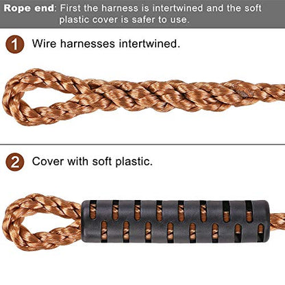 SELEWARE 6.5ft Tree Swing Rope, Adjustable Hammock Straps Hanging Kit - color: Brown-1 Pack, size: 6.5ft