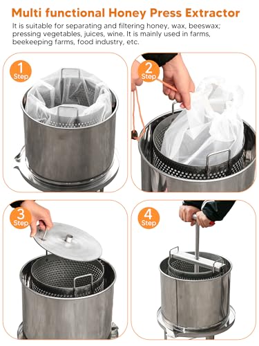 Honey Press Extractor Machine, Manual Honey Spinner Extractor Kit