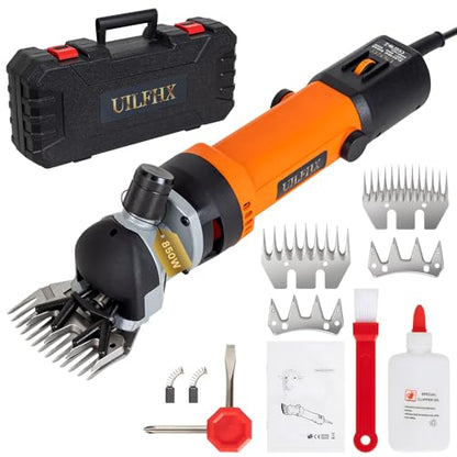 Sheep Shears Electric 850W Professional Heavy Duty Shearing Clipper with 6 Speed, for Shaving Fur Wool in Sheep, Goat, Cattle, and Other Farm Livestock Pet, with Carrying Case and Spare Blade