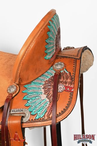 HILASON Flex Tree Western Saddle Tan Barrel Trail Horse - size: 17 In
