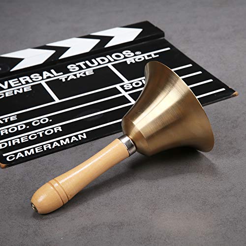 Super Loud Solid Brass Hand Call Bell - size: 4.3 inch