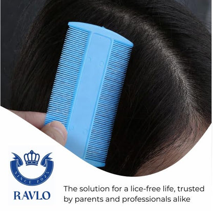 Professional Head Lice Comb Kit for Kids and Adults, Stainless Steel Fine Tooth Nit Comb for Removing Lice, Nits, Eggs and Dandruff, Reusable Hair Treatment Comb Set
