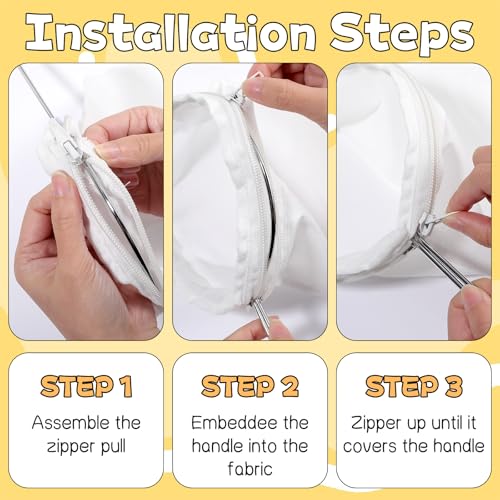 3Pcs Ultra Fine Mesh Reusable Strainer Bags with Stainless Steel Handle, Cheese Cloth Bag for Nut Milk, Juice Strainer, Fresh Cheese, Yogurt, 4.95"Wx9.6"D