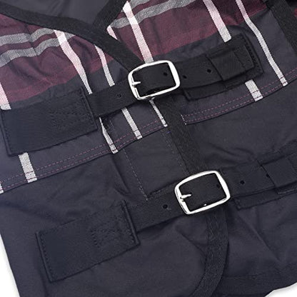 600D Mini Horse/Pony Blanket, 0g No-Fill Waterproof Turnout Sheet - color: Red Plaid, size: 48"