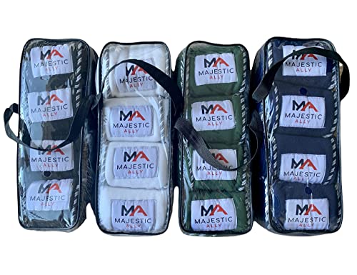 Majestic Ally Fleece Polo Leg Wraps with Braided Rope for Horses - Set of 4-10 Foot Long and 5 Inch Wide (Hunter Green) - color: Hunter Green
