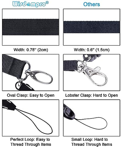 Wisdompro Office Lanyard, 3 Pack 23" Neck Strap Lanyards - Black, Blue, Red - color: 3pack(red, Black & Blue)