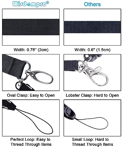 Wisdompro Office Lanyard, 6 Pack 23" Neck Strap Lanyards - Black, Blue, Red - color: 6pack(2pcs Each Red, Black & Blue)