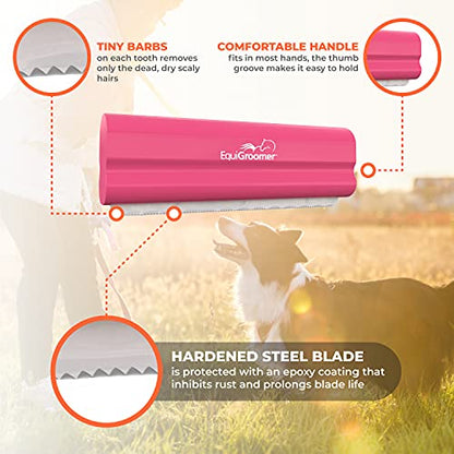 EquiGroomer 5-Inch Undercoat Deshedding Brush for Dogs & Cats, Pink - color: Pink, size: 5 Inch