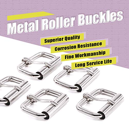 Swpeet 60Pcs 1 Inch / 25mm Heavy Duty Metal Ring Buckle Webbing Belts - color: Sliver, style: Metal Roller Buckles