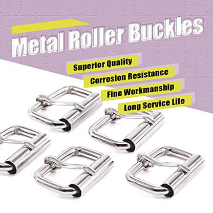 Swpeet 60Pcs 1 Inch / 25mm Heavy Duty Metal Ring Buckle Webbing Belts - color: Sliver, style: Metal Roller Buckles