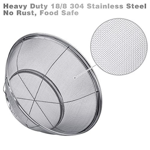 3 Pack Strainers for Kitchen, 18/8 Stainless Steel Colander, Fine Mesh Strainer for Pasta, Rice and Fruit, Sieve for Strain, Drain, Rinse or Steam (5-Quart, 4-Quart and 3-Quart)