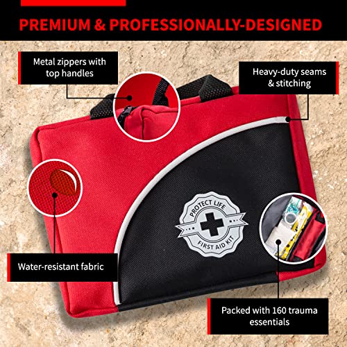 Protect Life Survival First Aid Kit for Home/Business, Camping Kits 160pcs - size: 160 Pieces