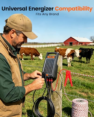Electric Fence Polywire Kit, 500m/1650FT with 50 Insulators & Tool - size: 1650ft/500m