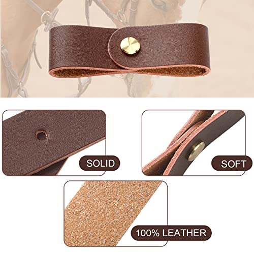 Chunful 6 Pcs Leather Breakaway Halter Replacement Straps for Horses - color: Brown