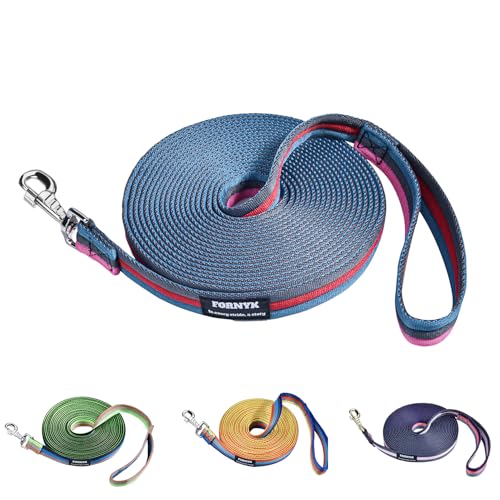 26ft/8m Horse Lunge Line & Long Dog Training Leash, 360° Swivel Snap - color: Black-Red-Pink-Mist Blue