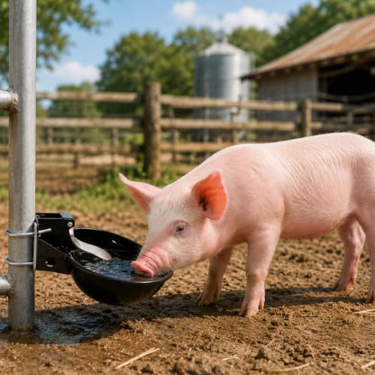 2 Pcs 2.5 L/ 0.66 Gal Automatic Livestock Waterer, Heavy Cast Iron Push-Paddle Water Trough, Black Stainless Steel Livestock Water Bowl for Horse Cattle Goat Pig 11.8 x 9.06 x 3.94 Inch