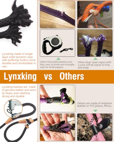 Dog Leash Slip Lead Braided Rope Pet Training Loop Leashes 5ft 6ft 8ft - color: Black