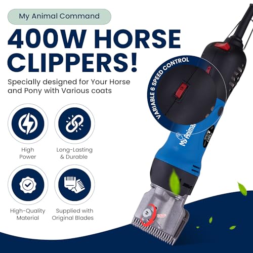 My Animal Command Professional Horse Clippers Kit Heavy Duty 110V 400W