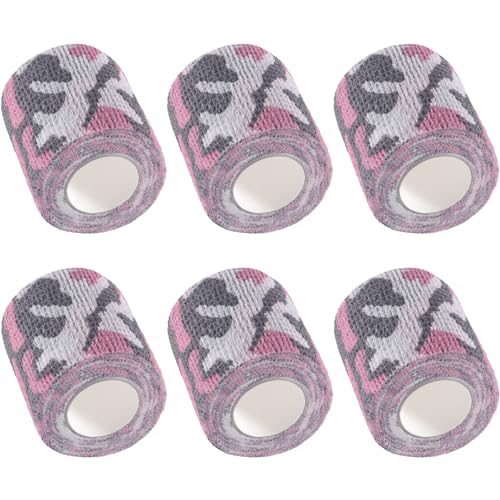 IndigoCase 6 Pack Self Adhesive Bandage Wrap 2 Inch x 5 yd Elastic Tape - color: Camo-pink, size: 2 Inch - 6 Pack