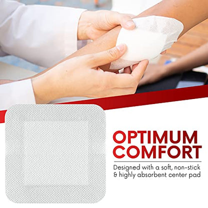 HEALQU Island Dressing - 6"x6", 30 Count - Bordered Gauze Sterile Individually Wrapped Gauze Pads, Water-Resistant, Non-Woven Backing - Soft and Breathable Wound Dressing for First Aid and Medical - size: 6x6" (30 Pack)