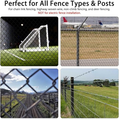 100 Pcs T Post Clips Kit, Metal Wire Fence Clip & 1 Drill Chuck, Galvanized Steel Tie Preformed T-Post Fence Clips 11 Gauge Fence Ties Fast Installation Farm Garden&Livestock Fencing T/U-Posts(Silver) - size: 100PCS