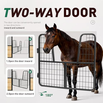 48" W x 42" H Horse Stall Gate for Livestock Enclosures Steel | Powder Coated Black