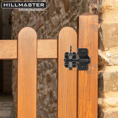 HILLMASTER Self Locking Gate Latch for Wooden Fence,Heavy Duty Gravity Fence Latch Privacy Door Latch for Wood Gate,Metal Gates,Vinyl Fence,Gate Hardware Gate Door Lock for Outdoor Pool,Black Finish - style: Finger Pull