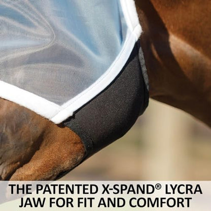 Schneiders X-Spand Mosquito Mesh II Fly Horse Masks | Enhanced Comfort & Visibility | Jaw for Natural Movement | 40% UV Protection | Reflective Safety Features - size: Full Size, style: With Ears