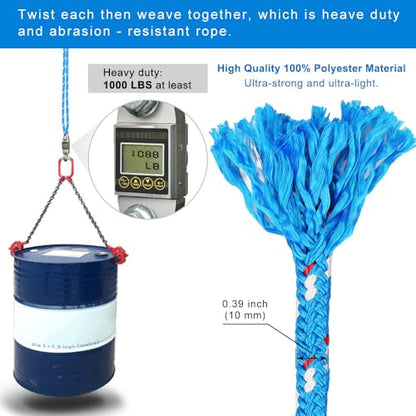 SELEWARE 3ft Tree Swing Rope, Adjustable Hammock Straps Hanging Kit - color: Blue-2 Pack, size: 3ft