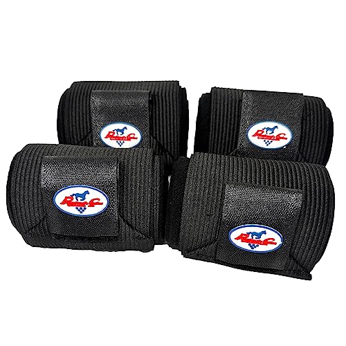 Professionals Choice Equine Combo Bandage Wraps Value Pack, Set of 4 (Universal Size) - color: Black