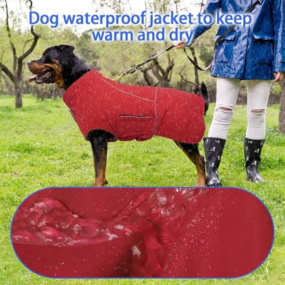 MIGOHI Dog Winter Jacket,Dog Coat Waterproof,4XL Winter Snow Coat with Fleece Lining for Large Dogs Boys Girls,Snowproof Pet Jacket,Great Dane,Mastiff,Red - color: Red, size: XXXX-Large