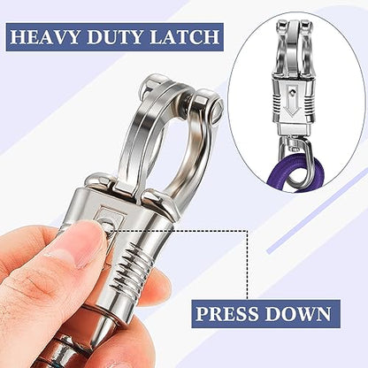 Riakrum 4 Pcs Bungee Horse Trailer Ties with Quick Release Snap,Purple - color: Purple