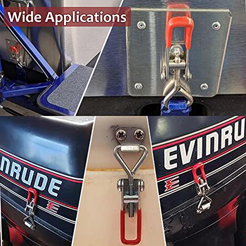 4003 Toggle Latch Clamp, 304 Stainless Steel Adjustable Toggle Latches With Lock Hole, 1320Lbs Holding Capacity Heavy Duty Toggle Clamp for Smoker Lid Jig, ToolBox Case, 2pack