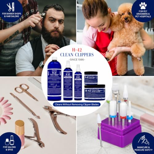 H-42 Professional Clipper Blade Cleaner - Waterless, Cleans & Cools, 32oz Refill Bottle - size: Bottle-32 Fl Oz