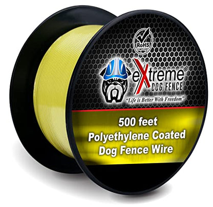 20 Gauge Dog Fence Wire, 500 ft, Underground Boundary Wire, Heavy Duty | 500-ft continuous spool; polyethylene jacket, UV-resistant, direct-burial; fits Extreme Dog Fence, PetSafe Compatible