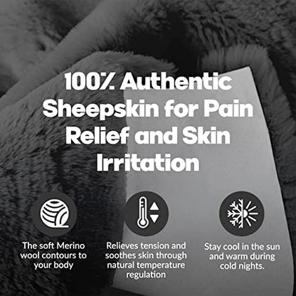 Natural Medical Sheepskin Pad, Non-Slip Back, Charcoal, 17 x 17 in, 1 Pack - color: Charcoal Grey, size: 17x17 Inch (Pack of 1)