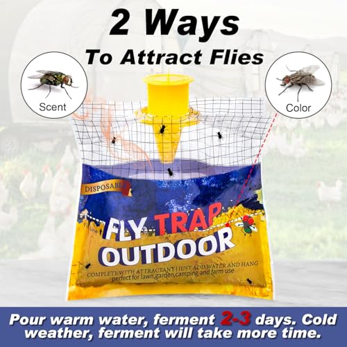 Fly Traps Outdoor Hanging for Patio, 8 Pre-Baited Flies Bags Disposable - size: 8 Pack1