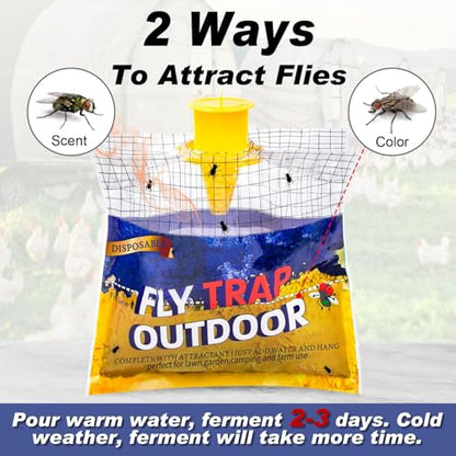 Fly Traps Outdoor Hanging for Patio, 8 Pre-Baited Flies Bags Disposable - size: 8 Pack1