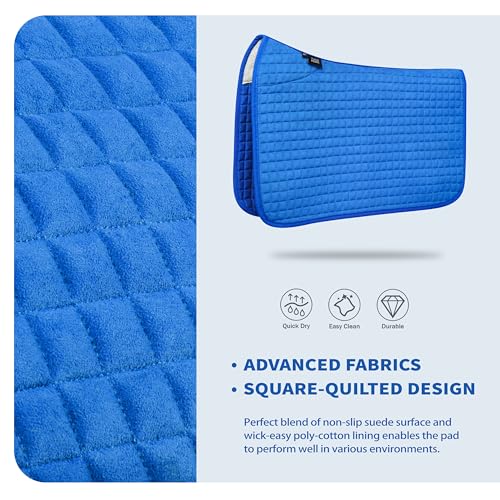 Tackmore All-Purpose Square Quilted Western Saddle Pad, Horse Saddle Pad - color: Cobalt Blue