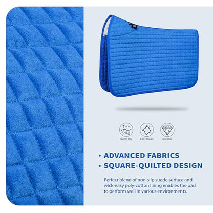 Tackmore All-Purpose Square Quilted Western Saddle Pad, Horse Saddle Pad - color: Cobalt Blue