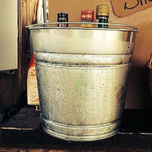 12-Quart Galvanized Trash Can, Metal Bucket - color: 12-quart Bucket