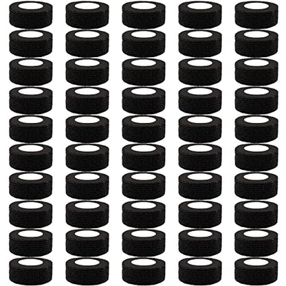 BQTQ 50 Rolls Self Adhesive Bandage Wrap 1 inch Self Adherent Tapes(Black) - color: Black, size: 1 Inch