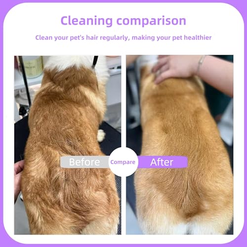 Pet Comb for Dogs & Cats with Long & Short Stainless Steel Metal Teeth For Shedding and Tangles, Non-Slip & Anti-Static Rubber Handle, Safe & Gentle Pet Grooming Comb - size: Pet Grooming Comb