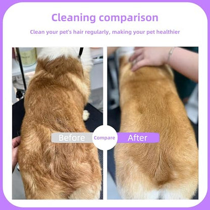 Pet Comb for Dogs & Cats with Long & Short Stainless Steel Metal Teeth For Shedding and Tangles, Non-Slip & Anti-Static Rubber Handle, Safe & Gentle Pet Grooming Comb - size: Pet Grooming Comb