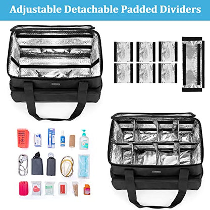 Trunab Large Insulated Medical Bag with Dividers, Easy-Clean Trauma Pouch - color: Black, size: X-Large