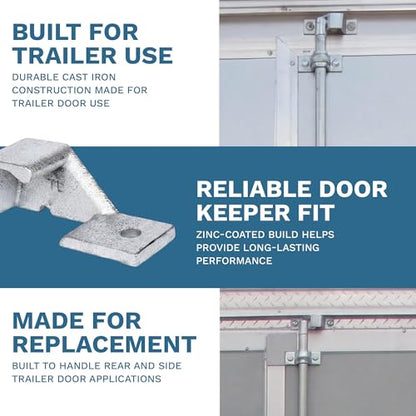Trailer Door Keeper Replacement Part MOUNT BRACKET Steel Silver Wall Mount 383200, PLR158