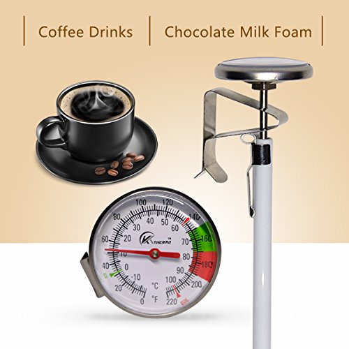 KT THERMO Instand Read 2-Inch Dial Thermometer,Best for The Coffee Drinks,Chocolate Milk Foam - size: 0~220℉